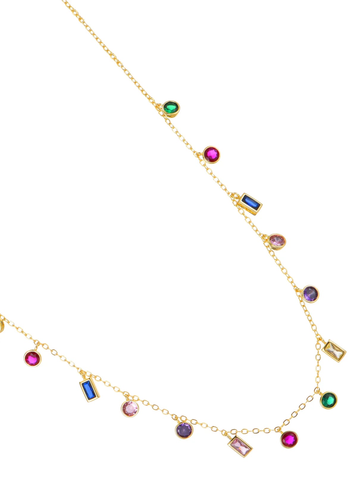 Colorful Crystal Golden Necklace