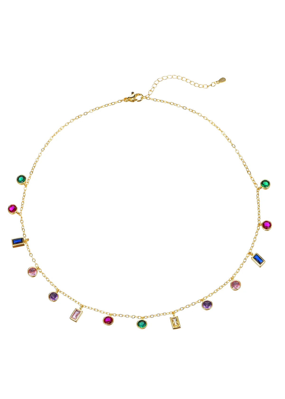 Colorful Crystal Golden Necklace