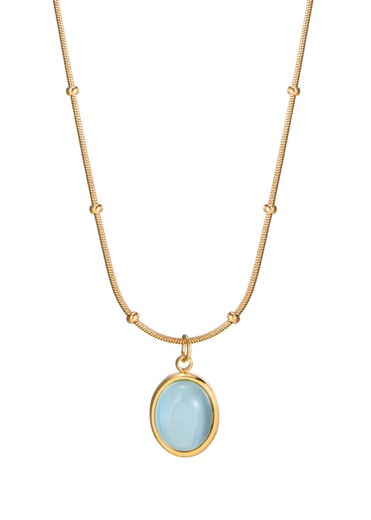 Ciel Frost Blue Golden Necklace