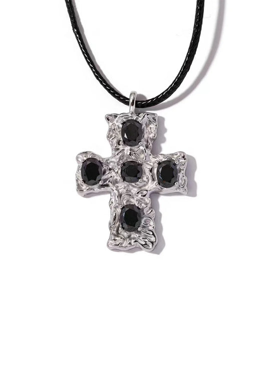 Brielle Silver Cross Necklace