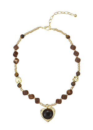 Brown Stone Golden Necklace