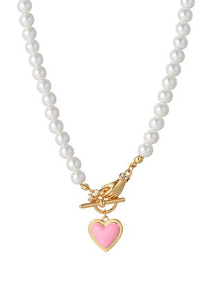 Quinn Pink Love Pearl Necklace