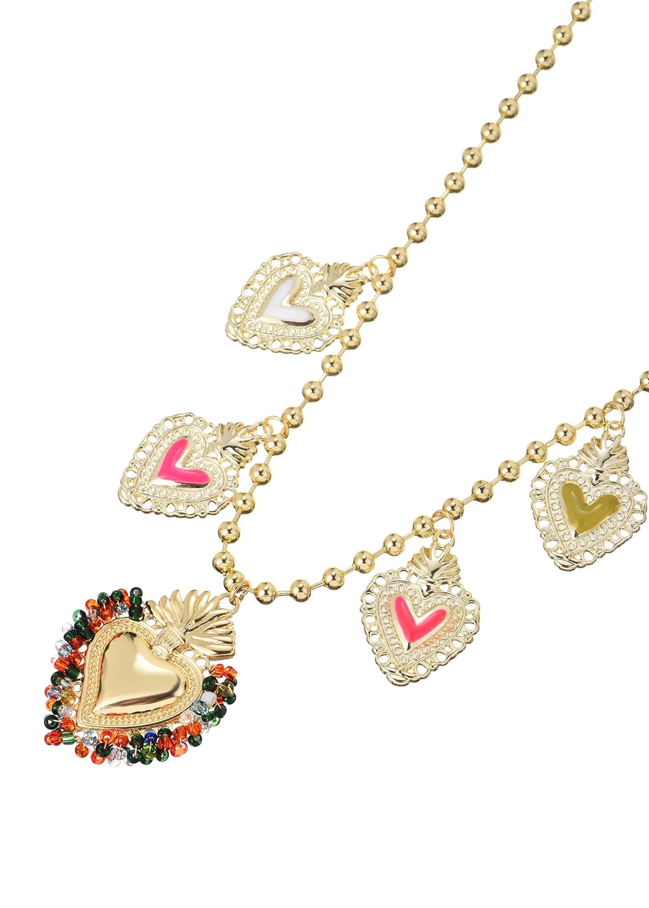 Coeur Ardent Heart Colorful Necklace