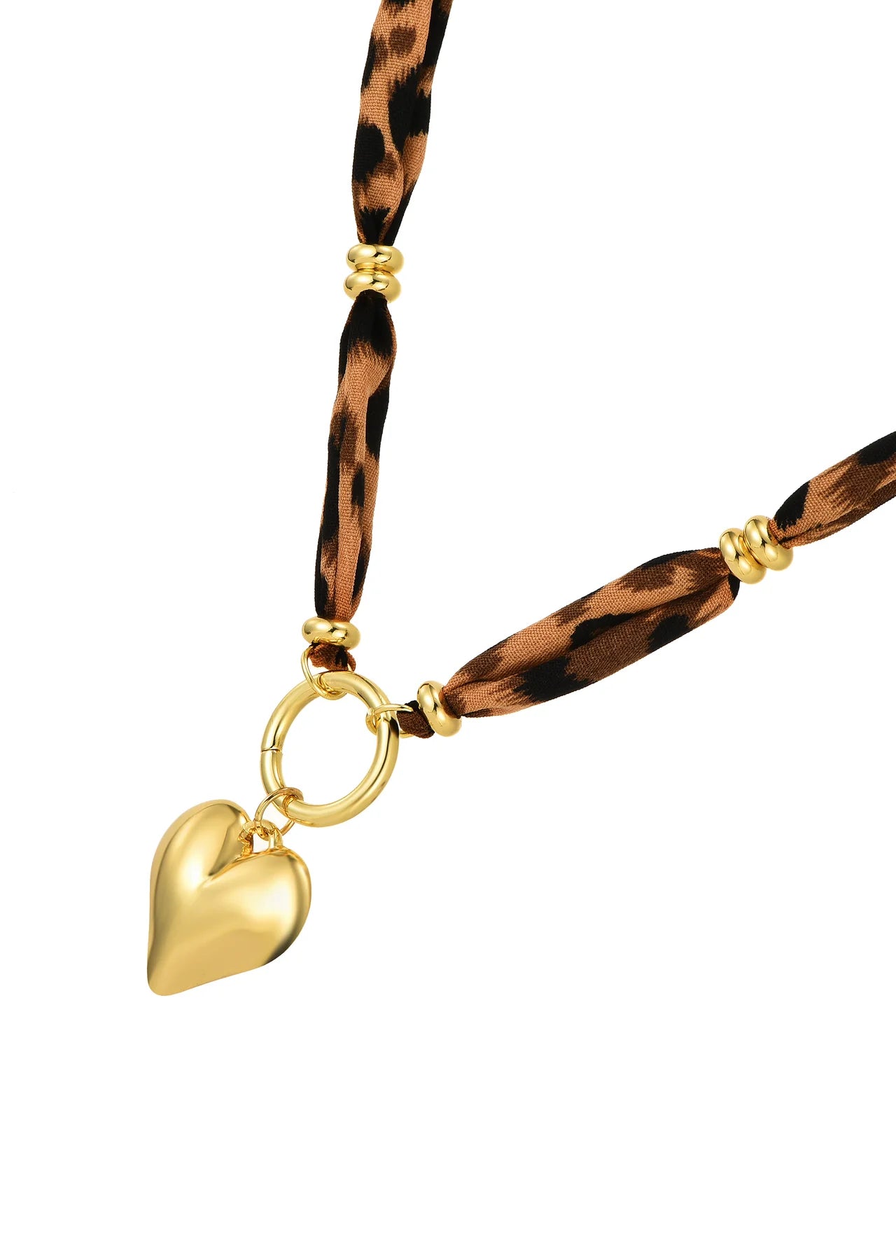 Leopard Silk Scarf Necklace