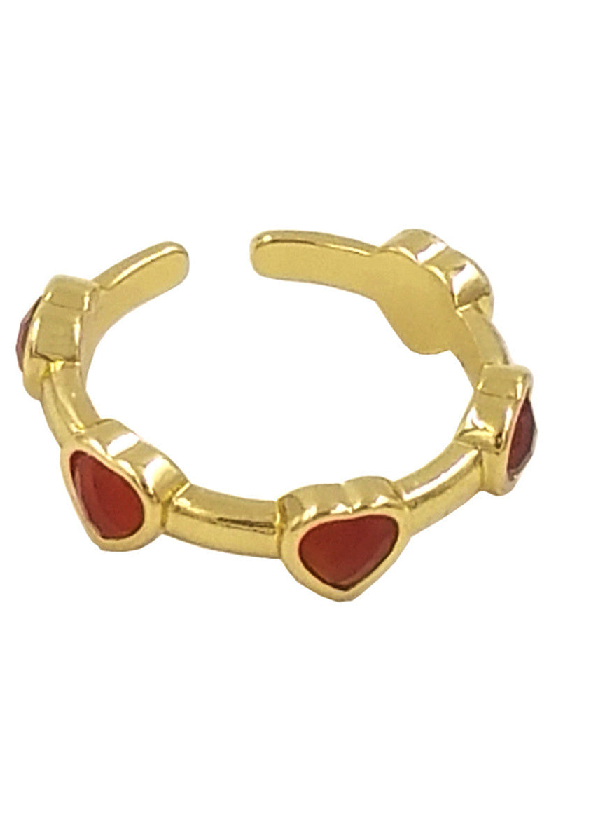 Colorful Stone Small Love Ring