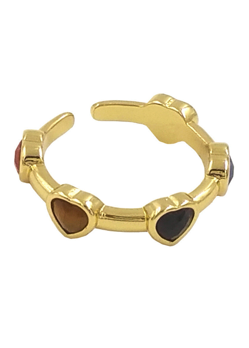 Colorful Stone Small Love Ring